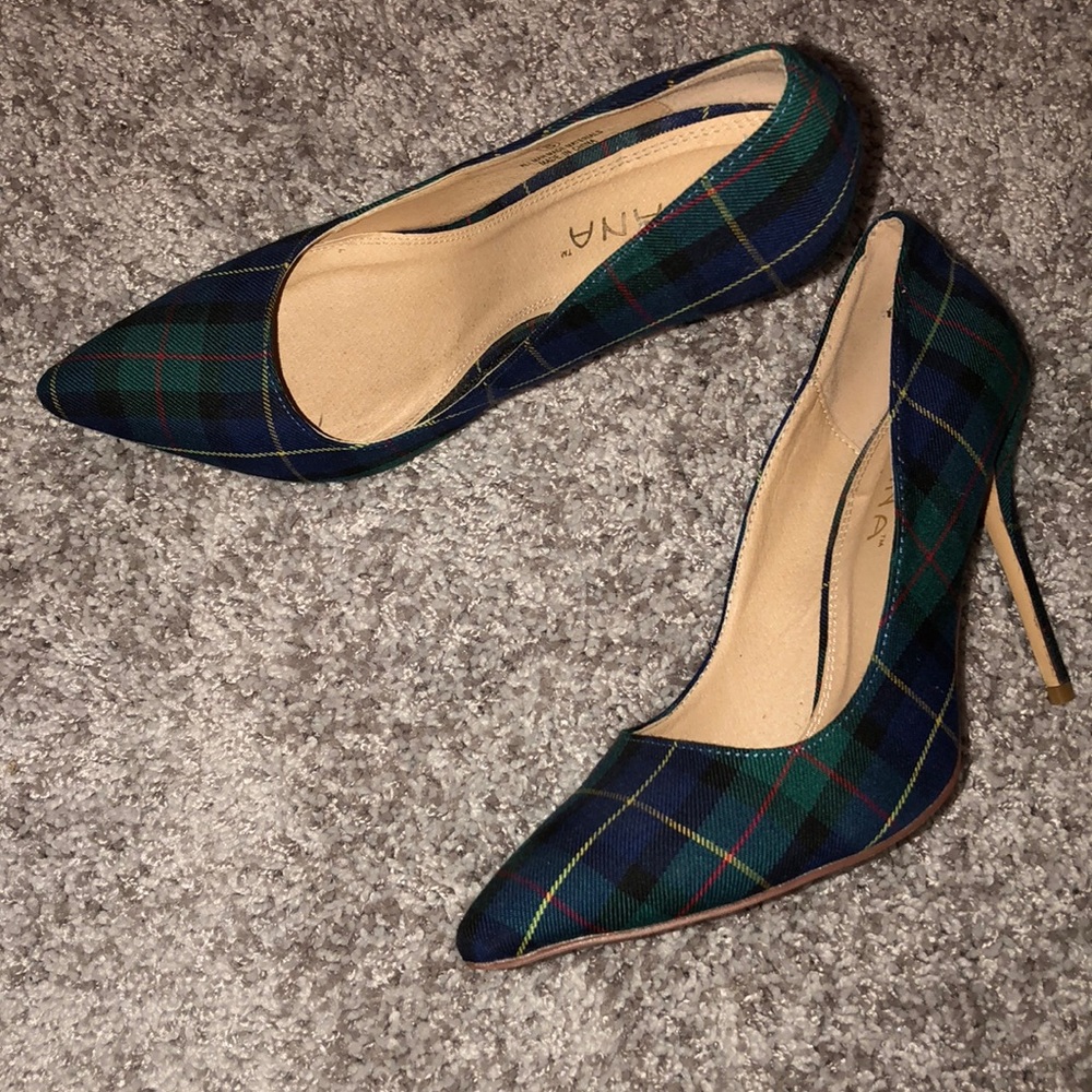 Plaid high heels